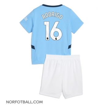 Billige Fotballdrakt Manchester City Rodri Hernandez #16 Replika Hjemmedraktsett Barn 2024-25 Kortermet (med bukser)